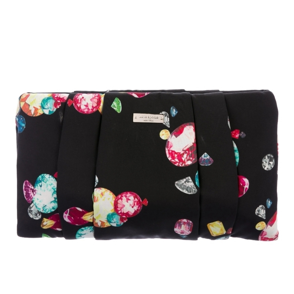 $248 NWT kate spade Kingsjewels Print Kaleidoball Satin Clutch